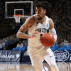 Seth Lundy scored his 1,000th point in Wednesday’s win over Indiana.