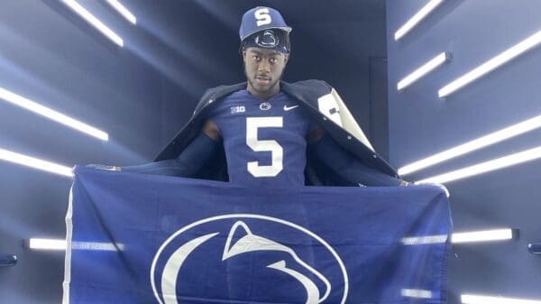 Photo courtesy of Penn State football commit Tyseer Denmark's Twitter account.