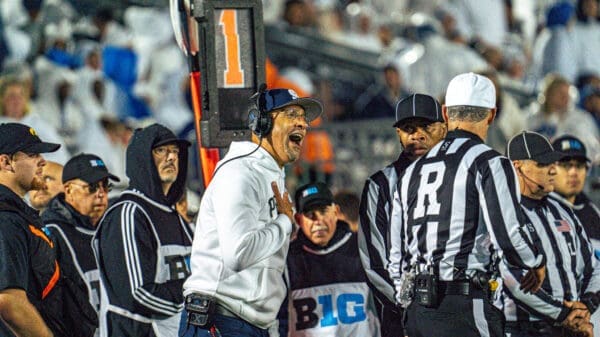 James Franklin wasn’t happy with the officials at the end of Saturday’s win over Nevada