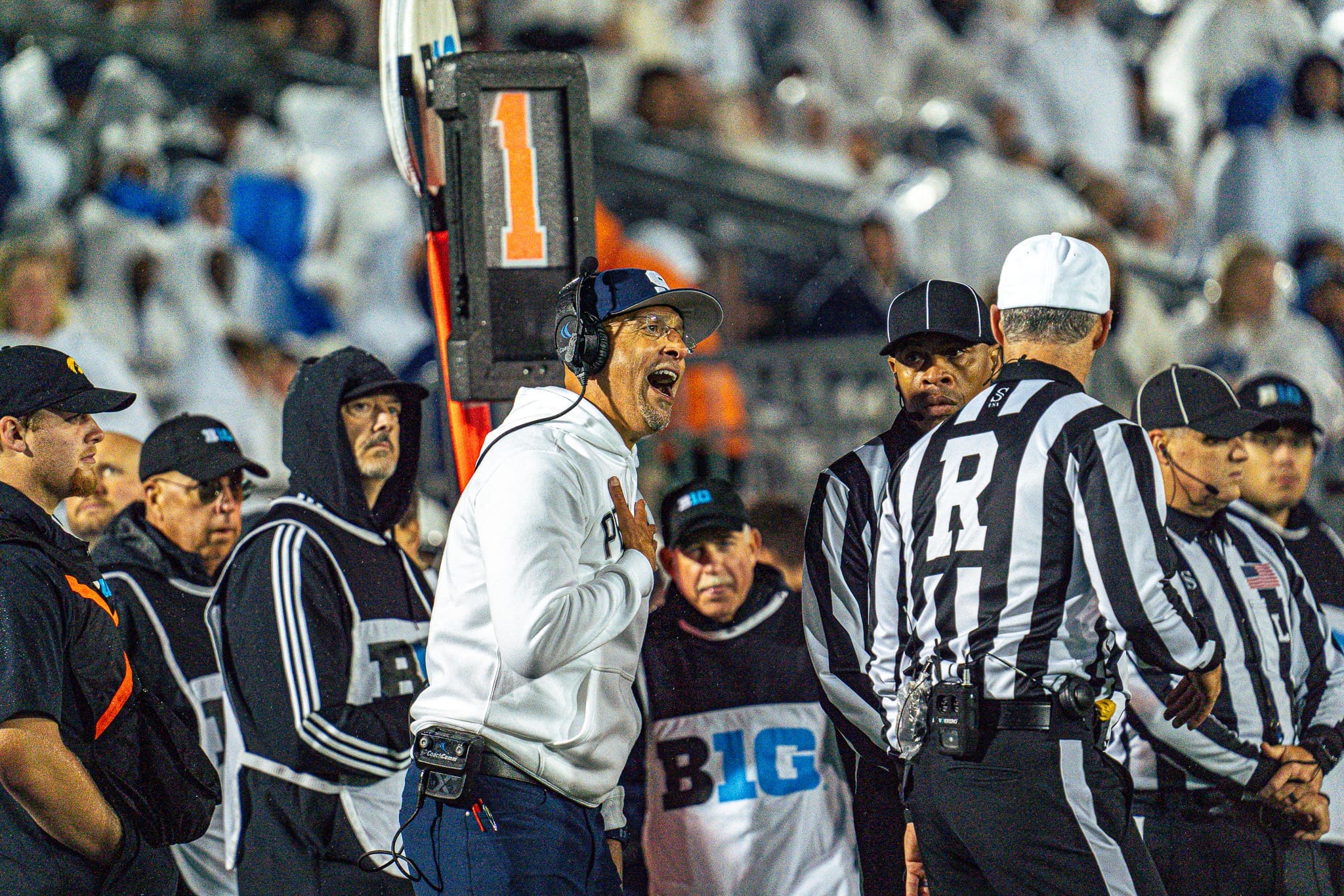 James Franklin wasn’t happy with the officials at the end of Saturday’s win over Nevada