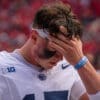 Penn State QB Drew Allar showed his emotions after losing at Ohio State last season.