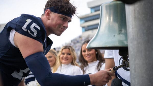 Penn State QB Drew Allar supported his teammates throughout the second half of Saturday’s win even though he wasn’t healthy enough to play.