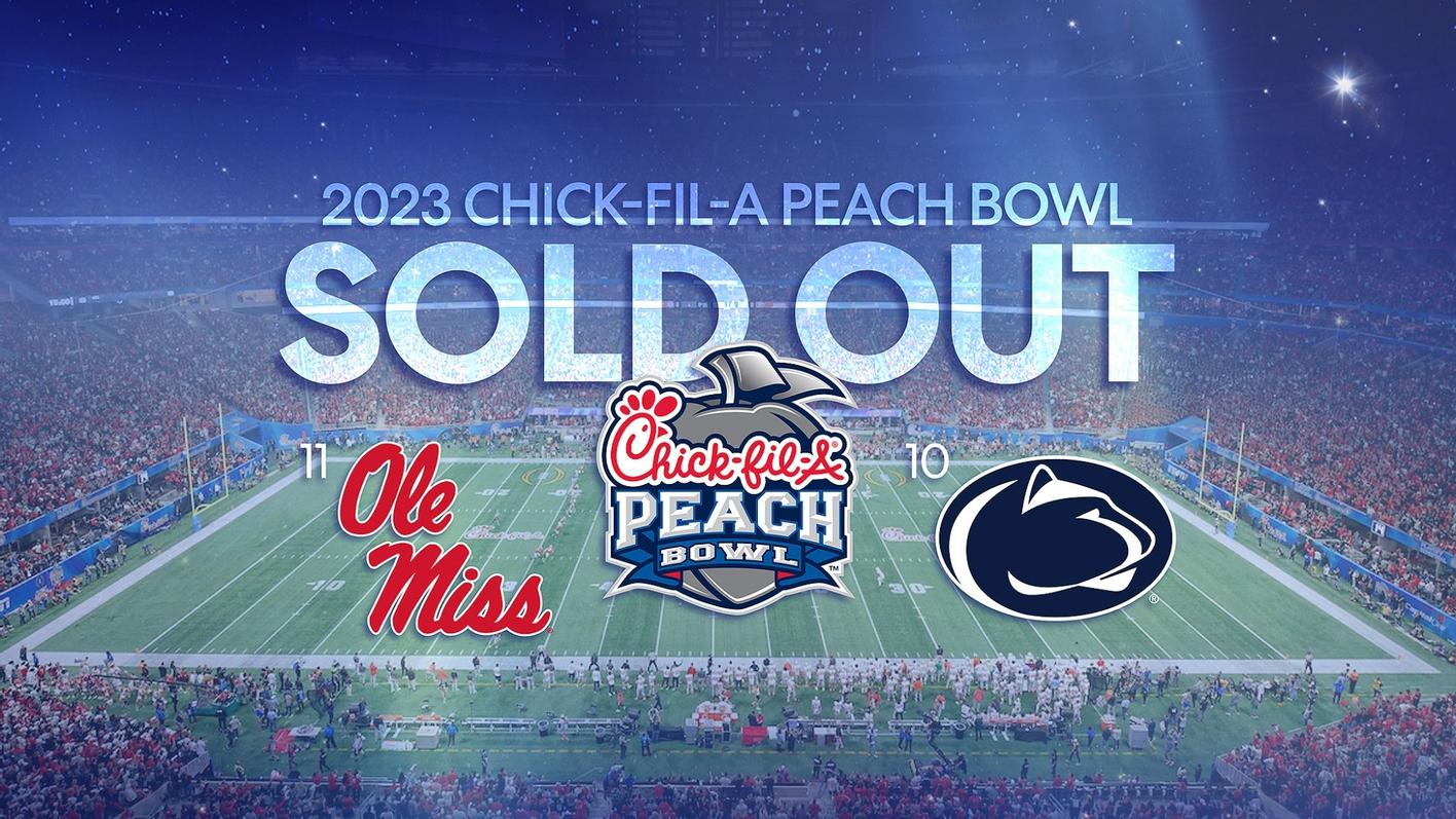 2023 Peach Bowl Between Ole MissPenn State in Atlanta Sold Out