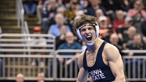 Penn State wrestling star Levi Haines is still in good spirits following a rare loss.
