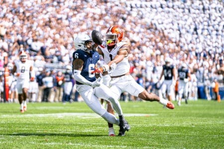 Penn State didn’t get a single reception from its receivers in the Orange Bowl loss to Notre Dame Thursday, Jan. 9, 2025 in Miami.