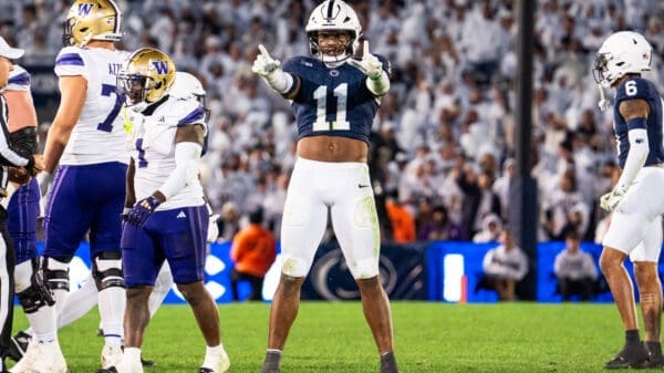 Abdul Carter was Penn State football’s highest-rated player by Pro Football Focus, getting a grade of 92 for the 35-6 win over Washington Nov. 6.