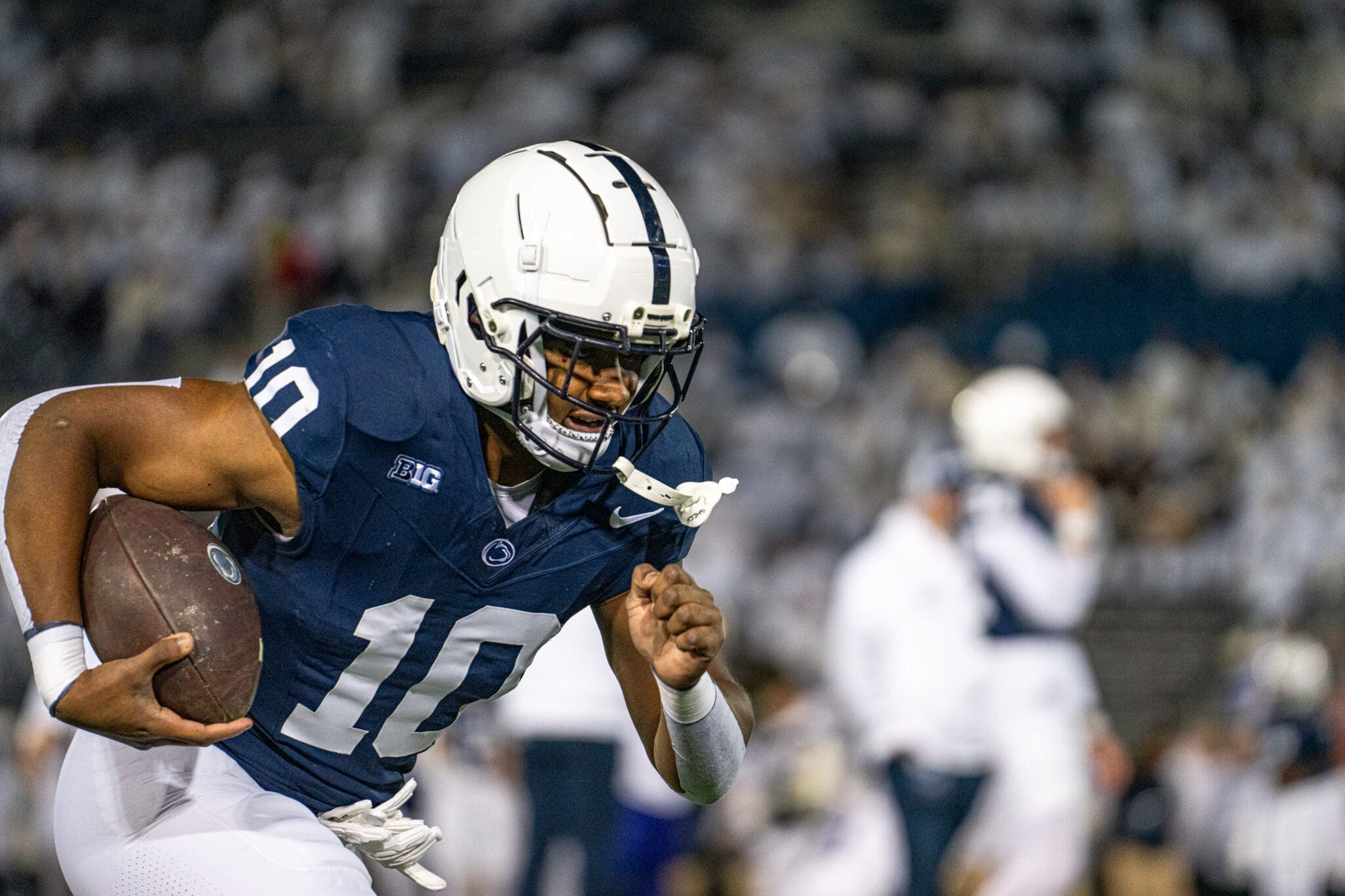 Coach James Franklin said Penn State RB Nicholas Singleton is dealing with a short-term injury during his weekly presser Monday, Nov. 11, 2024.