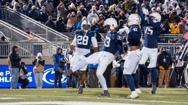 Penn State DE Dani Dennis-Sutton wasn’t afraid to troll Maryland after the team’s 44-7 win Saturday, Nov. 30.