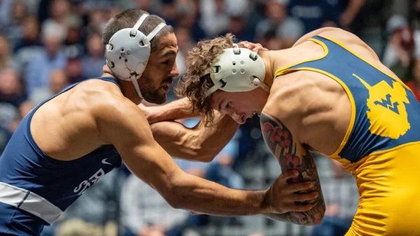 Penn State wrestling star Shayne Van Ness’ ranking took a slight hit after a loss to Nebraska’s Ridge Lovett Friday, Jan. 17 in Lincoln, Nebraska.