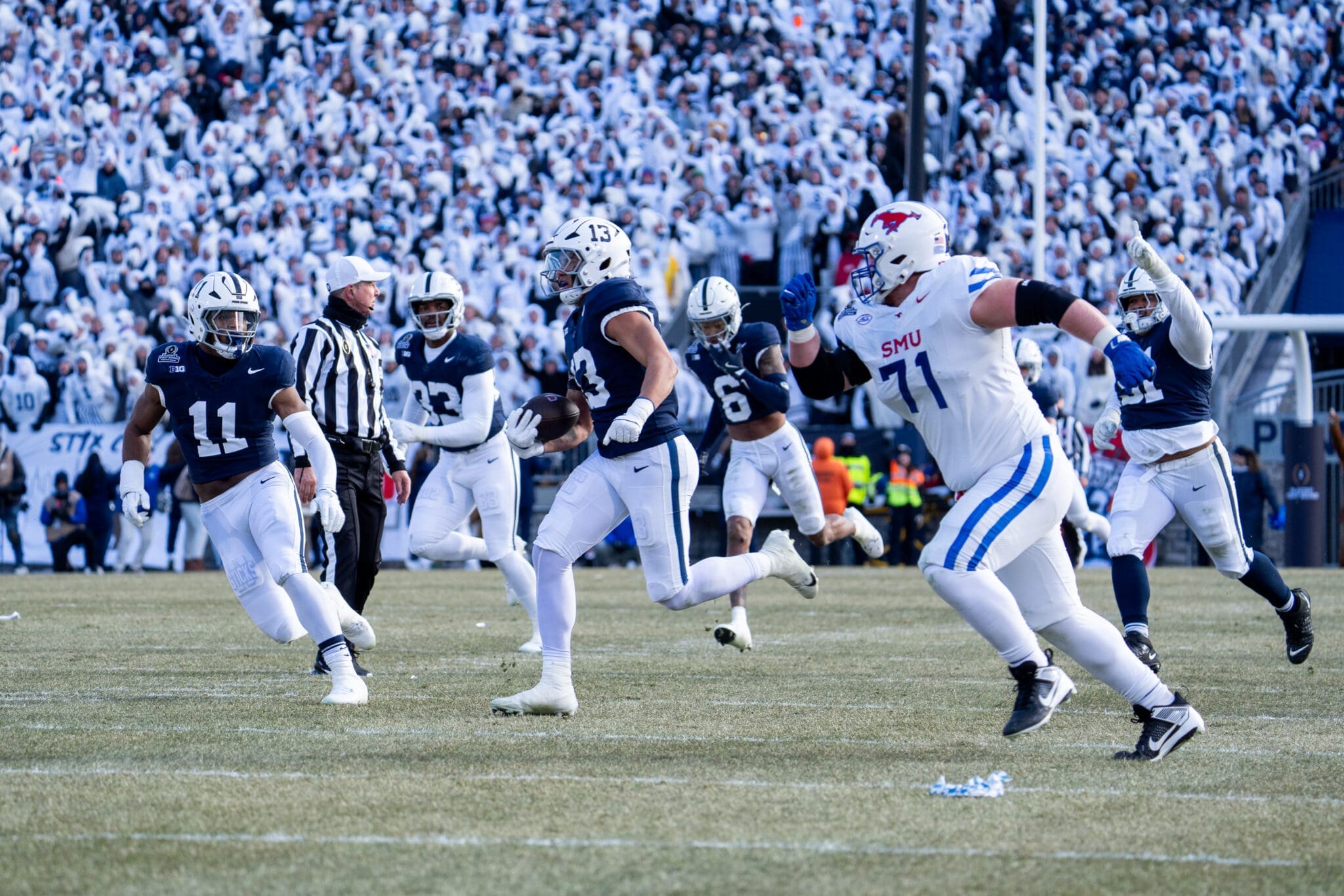 Tony Rojas, who also had a pick six for Penn State, is a big Dom DeLuca fan.