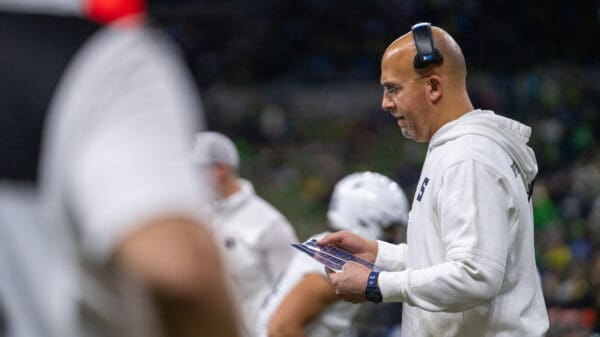 Penn State coach James Franklin said what he felt about some of the calls in the team’s Big Ten title loss to Oregon at Lucas Oil Stadium Saturday, Dec. 7, 2024