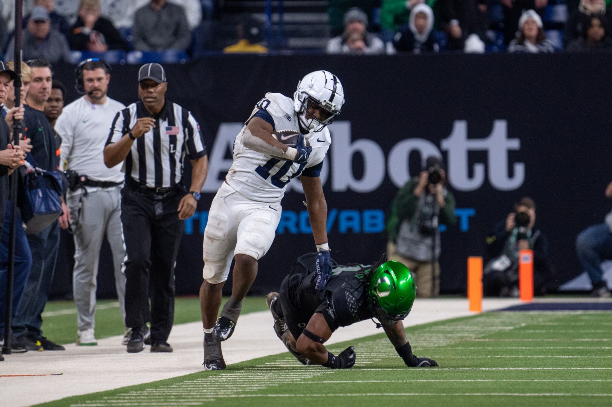 Nick Singleton and Penn State also ran the ball well against Oregon in the Big Ten Championship Game Dec. 5, gaining a total of 297 yards.