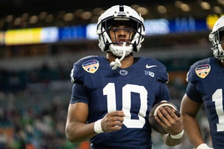 Penn State surely is stoked to have RB Nicholas Singleton back for 2025.