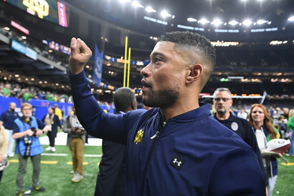 Notre Dame coach Marcus Freeman also has a chance to be the first Black man to coach in a college football national championship game.