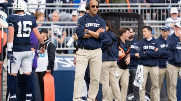 James Franklin won't be happy with Penn State ending the first half with more penalty yards (60) than passing yards (35)