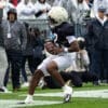 Transfer receiver Zay Robinson scores during 7-on7.